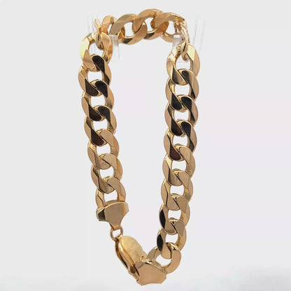9ct yellow gold curb bracelet 30.1g (sh850540b)