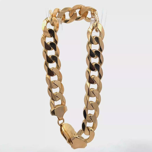 9ct yellow gold curb bracelet 30.1g (sh850540b)