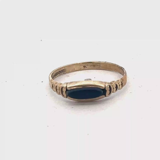 9ct yellow gold ring size J (sh26939b)