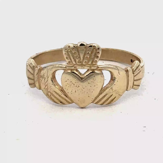 9ct yellow gold claddaugh ring sh25473l