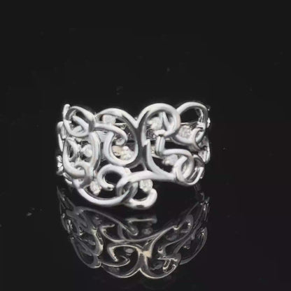 9ct white gold diamond ring size K1/2 (sh27495b)
