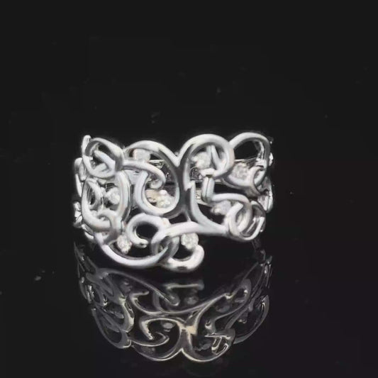 9ct white gold diamond ring size K1/2 (sh27495b)