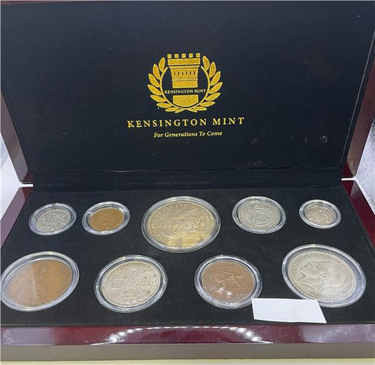 Reeves and Sons 1935 Silver Jubilee set with commemorative silver items, detailed craftsmanship, and historical significance.