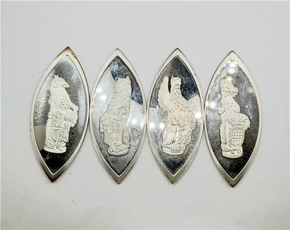 Silver ingot from The Queens Beasts series by Reeves and Sons, featuring detailed craftsmanship and a shiny metallic surface.
