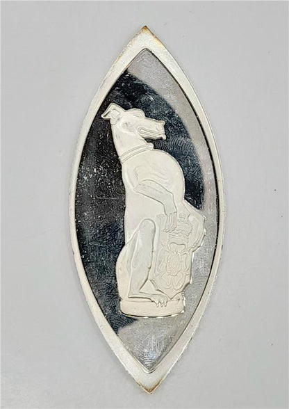 Silver ingot from The Queens Beasts series by Reeves and Sons, featuring detailed engravings and a polished finish.