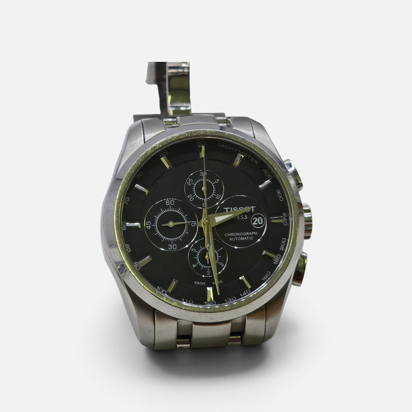 Tissot 1853 Automatic Chronograph Watch – Black Dial, Stainless Steel Bracelet (sh27380b)