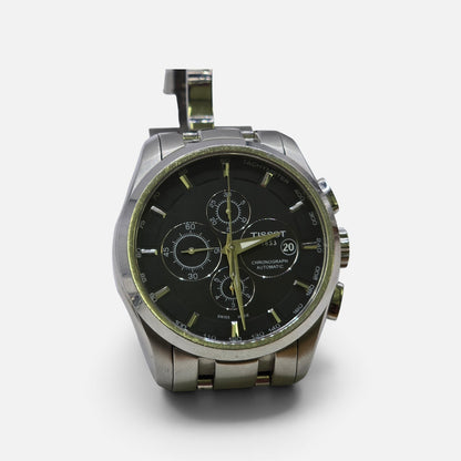 Tissot 1853 Automatic Chronograph Watch – Black Dial, Stainless Steel Bracelet (sh27380b)