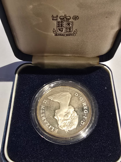 1981 Charles and Diana Royal Wedding 25p Silver Proof Crown – Sterling Silver in Original Royal Mint Case (sh25001l)