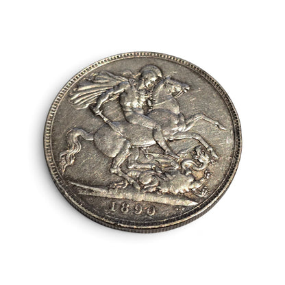 1890 Queen Victoria "Jubilee Head" Silver Crown (.925 Sterling) – British Five Shilling Coin (sh25113l)