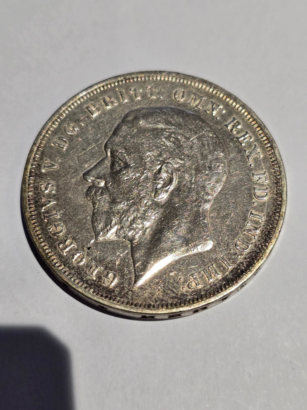 1935 King George V "Rocking Horse" Silver Crown (.500 Silver) – British Jubilee Commemorative Five Shilling Coin (sh24507l)