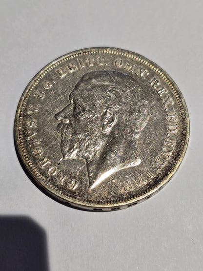 1935 King George V "Rocking Horse" Silver Crown (.500 Silver) – British Jubilee Commemorative Five Shilling Coin (sh24507l)