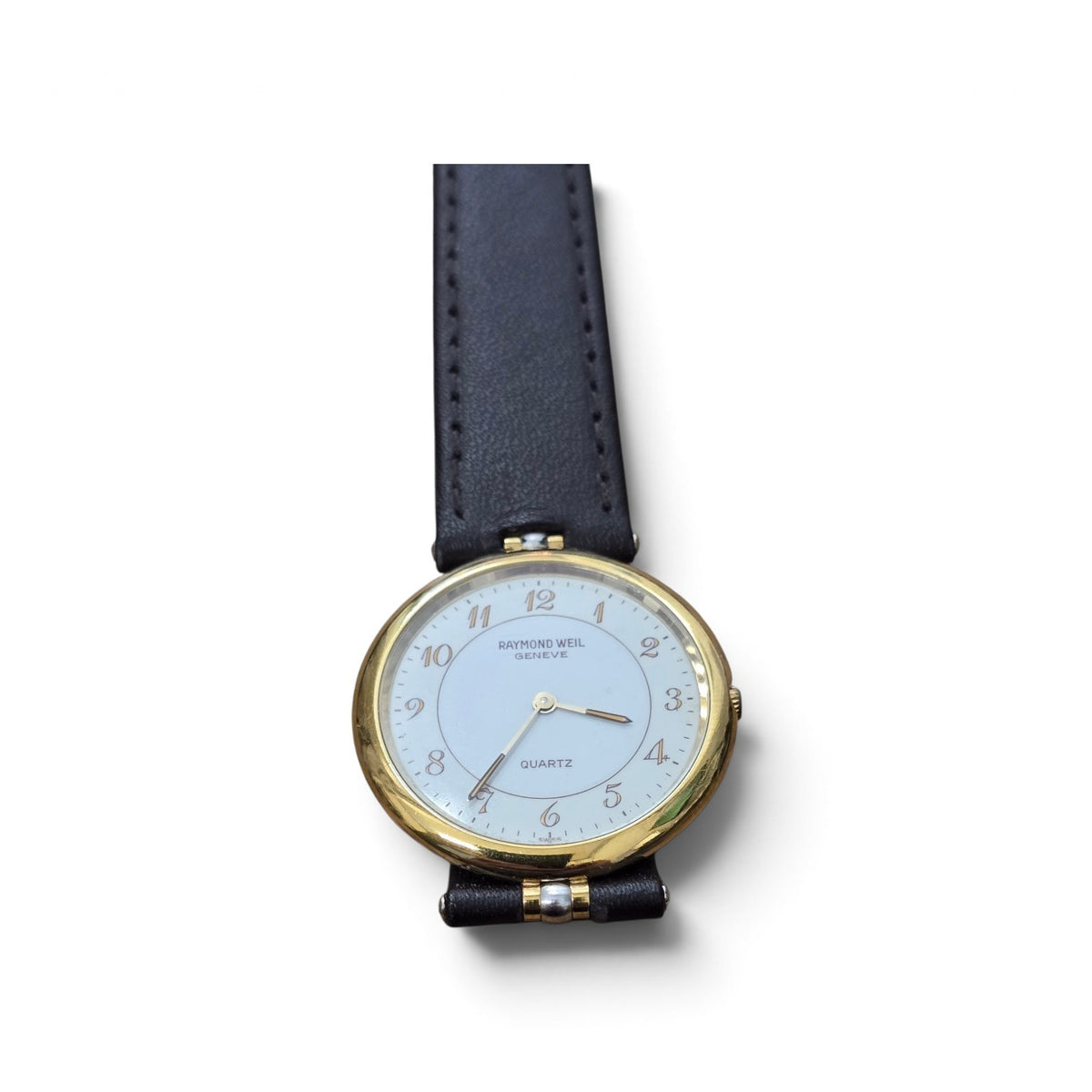 Raymond Weil Geneve Quartz 18K Gold Electroplated Dress Watch – White Dial