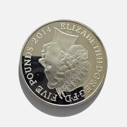 UK 2014 Queen Elizabeth II / Queen Anne 5 Five Pound Crown Coin Proof / BU (sh24487l)