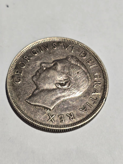 1949 Canada Newfoundland Confederation Silver Dollar (.800 Fine Silver) – Historic Sailing Ship Commemorative. (sh25005l)