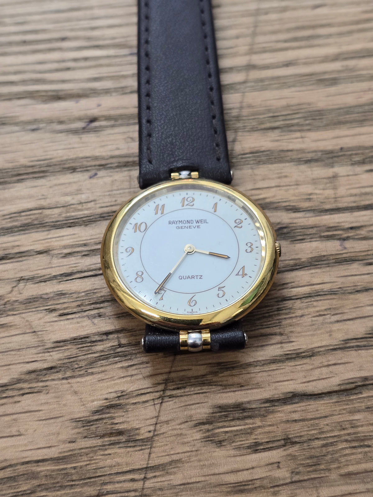 Raymond Weil Geneve Quartz 18K Gold Electroplated Dress Watch – White Dial
