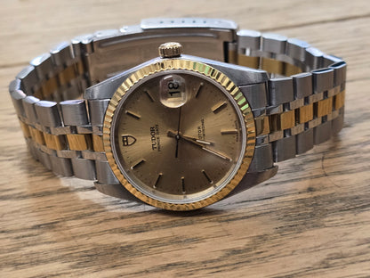 Tudor Prince Date Two-Tone Champagne Dial Automatic Watch - Steel & Gold 34mm