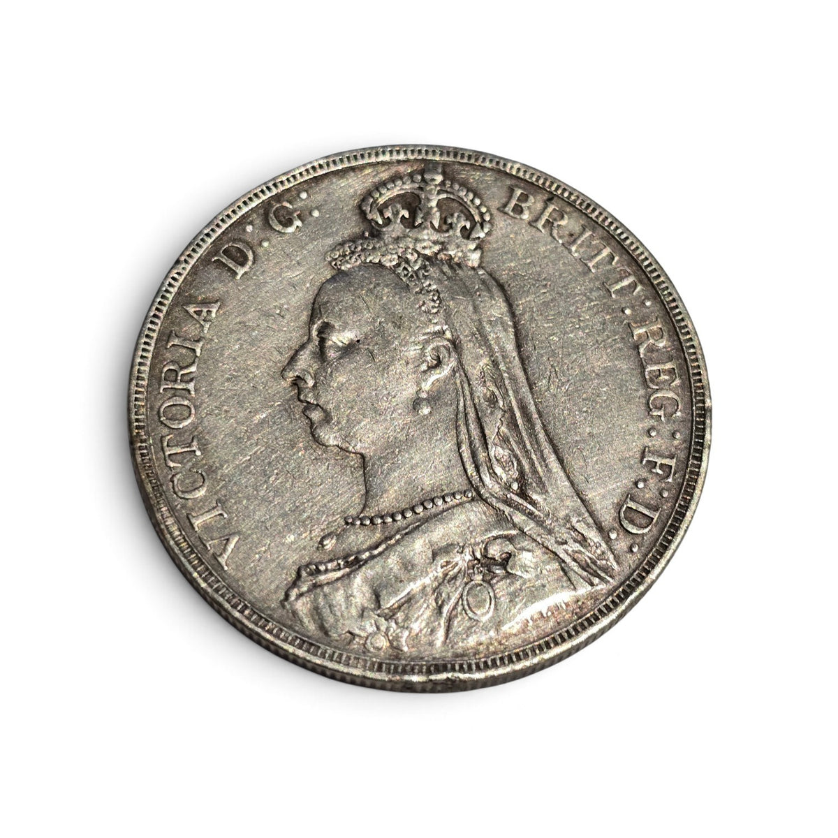 1890 Queen Victoria "Jubilee Head" Silver Crown (.925 Sterling) – British Five Shilling Coin (sh25113l)