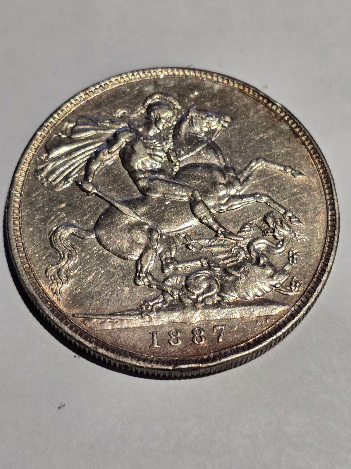 1887 Queen Victoria "Jubilee Head" Silver Crown (.925 Sterling) – British Five Shilling Coin (sh25004l)