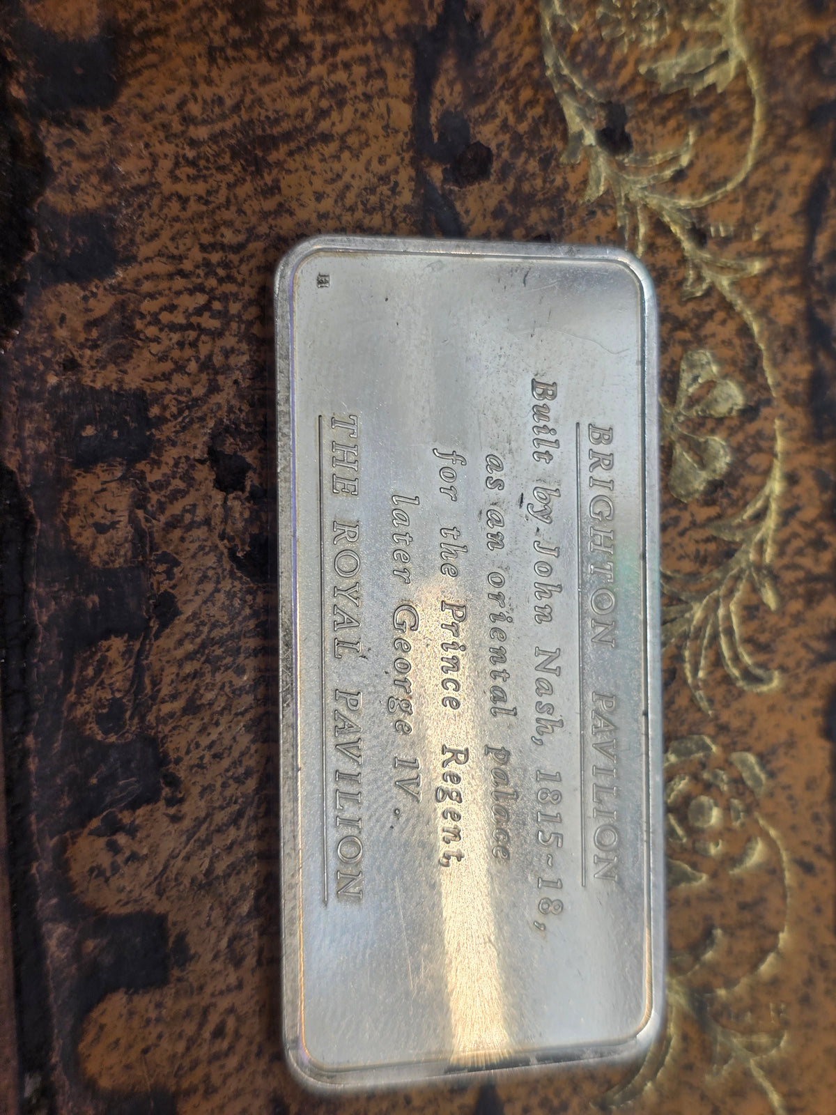 Collectible Silver Art Bar / Ingot – The Royal Pavilion, Brighton, Caernarfon Castle, Hampton Court Palace, the queens house greenwich