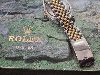 Rolex DateJust 36mm Two-Tone Yellow Gold & Steel Champagne Dial Jubilee Watch full set, model 16233 (sh27500b)