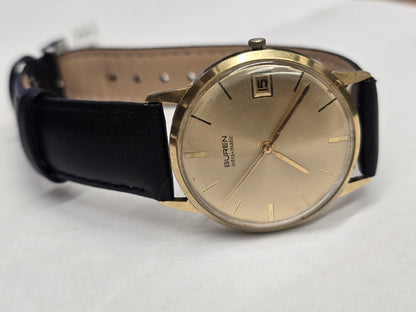 Vintage Buren Intra-Matic Automatic Gold Plated Men’s Watch – Sunburst Dial & Date (sh25434l)