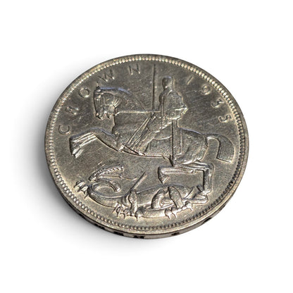 1935 King George V "Rocking Horse" Silver Crown (.500 Silver) – British Jubilee Commemorative Five Shilling Coin (sh24507l)