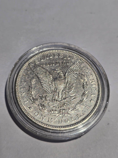 1881 US Morgan Silver Dollar (.900 Silver) – Classic American Vintage Coin in Acrylic Capsule (sh26114b)