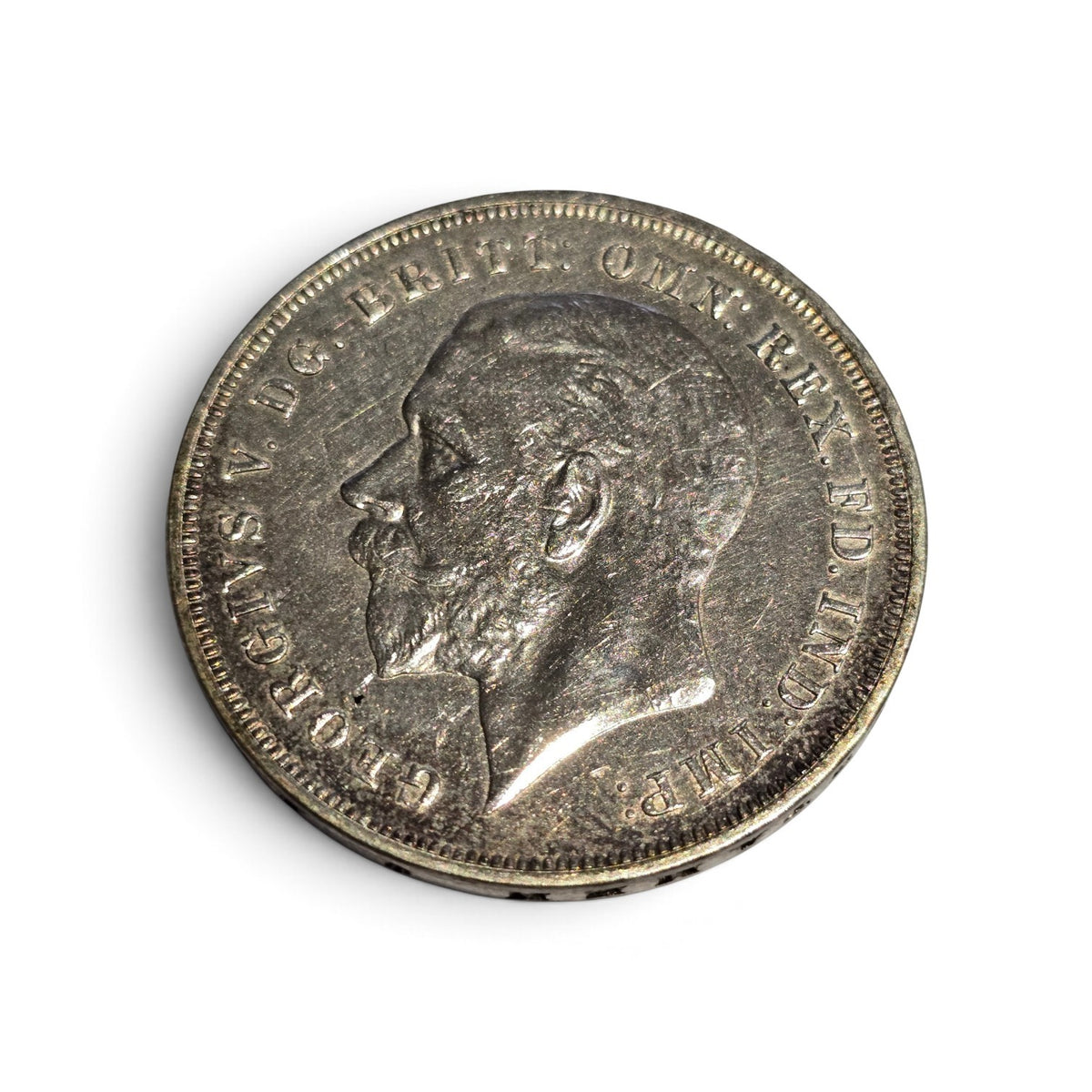 1935 King George V "Rocking Horse" Silver Crown (.500 Silver) – British Jubilee Commemorative Five Shilling Coin (sh24507l)