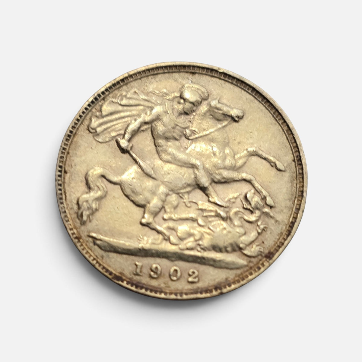 1902 Edward VII Gold Sovereign / Half Sovereign – St. George & Dragon Design