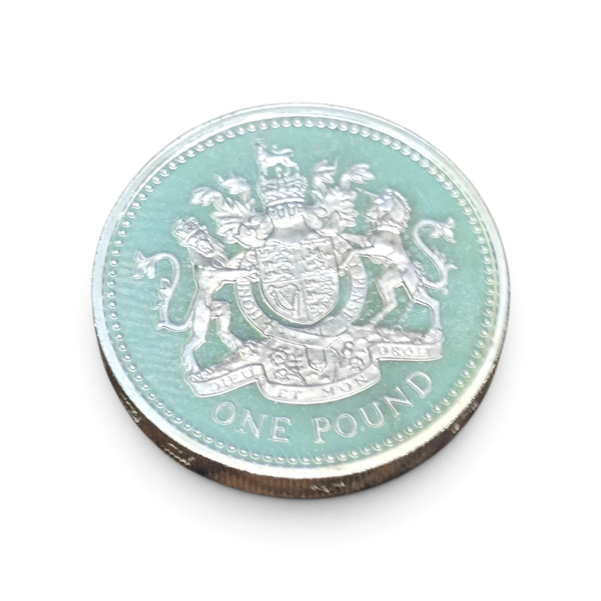 UK 2003 Queen Elizabeth II One Pound (£1) Silver Proof Coin – Royal Arms Design