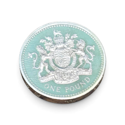 UK 2003 Queen Elizabeth II One Pound (£1) Silver Proof Coin – Royal Arms Design