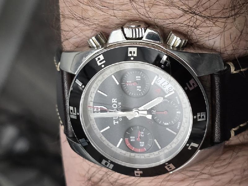 Tudor 20350N watch full set with bracelet, box, and papers, vintage 2011 model, stainless steel case and classic dial.