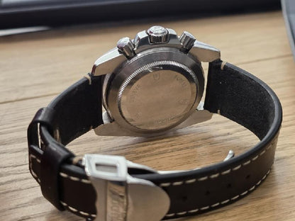 TUDOR 20350N watch full set from 2011, featuring a stainless steel bracelet, black dial, and classic design.