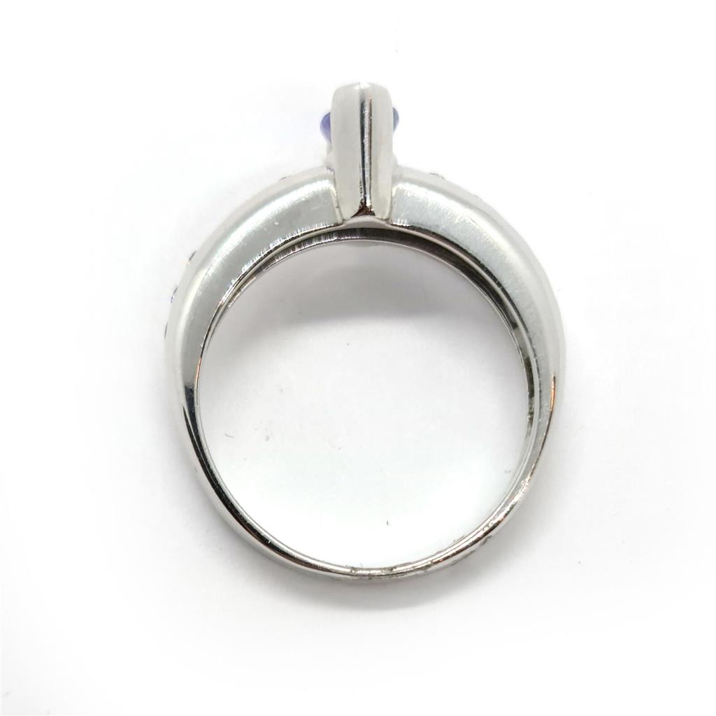 14ct tanzanite and diamond ring featuring a 0.85 carat tanzanite gemstone set in a sleek band