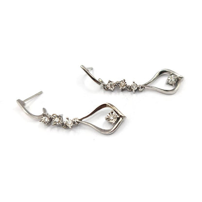 14ct white gold diamond drop earrings with 0.21 carats of sparkling diamonds, elegant jewelry for special occasions.