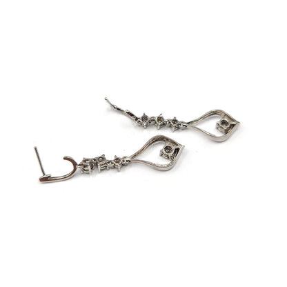 14ct white gold diamond drop earrings with 0.21 carats of sparkling diamonds, elegant jewelry for special occasions.