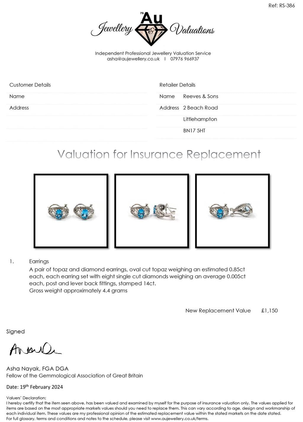 14ct white gold topaz and diamond earrings with post and lever back, featuring 1.70 carats of sparkling gemstones.