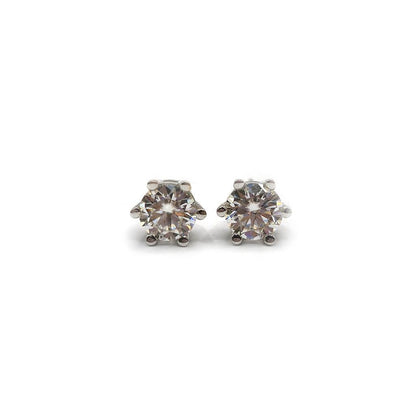 14ct white gold diamond earrings, unbranded, featuring sparkling diamonds and a classic design, weighing 2.2 grams.