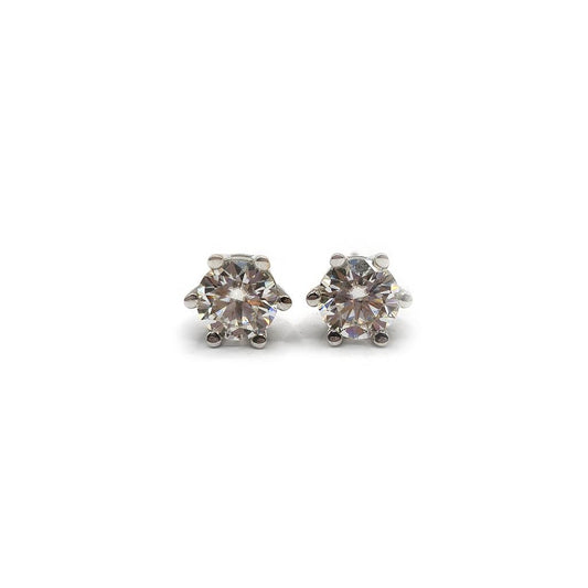 14ct white gold diamond earrings, unbranded, featuring sparkling diamonds and a classic design, weighing 2.2 grams.
