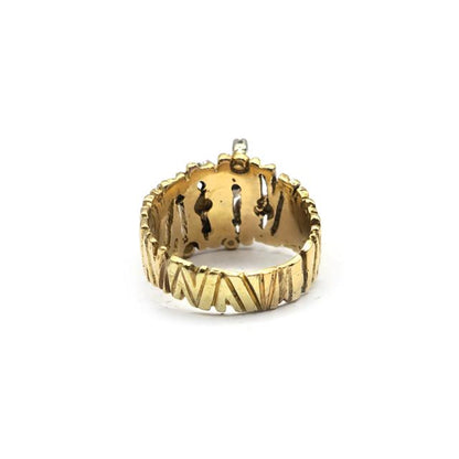 14ct yellow gold diamond ring with sparkling diamonds set in an elegant design, unbranded jewelry for special occasions.