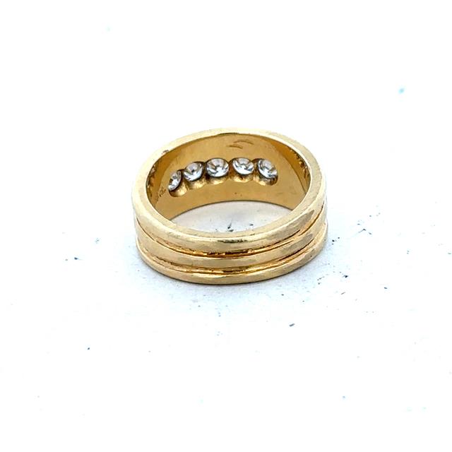14ct yellow gold diamond ring size J1/2 with sparkling diamonds and a polished band, unbranded jewelry image.