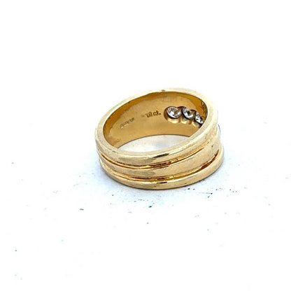 14ct yellow gold diamond ring in size J 1/2, featuring sparkling diamonds and a classic design.