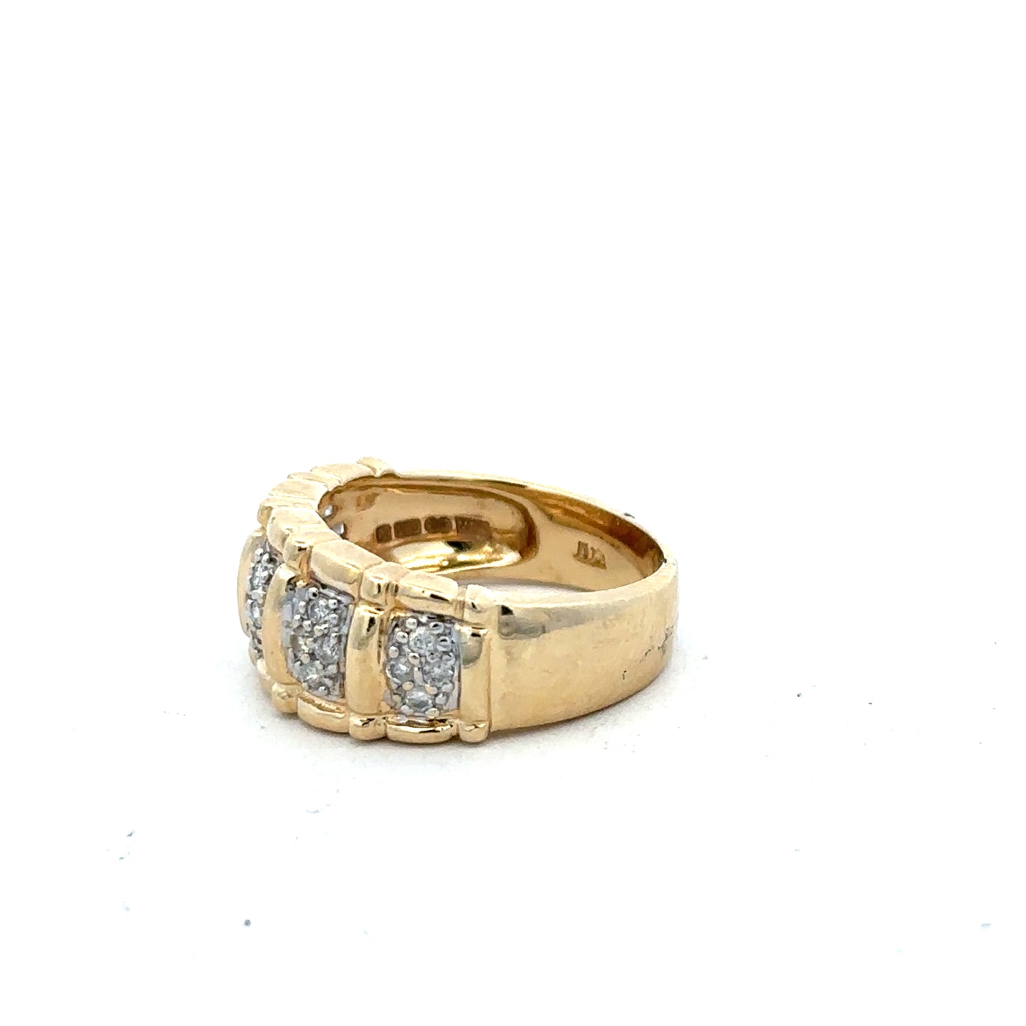 14ct yellow gold diamond ring in size K1/2 featuring a sparkling diamond setting on a sleek band.