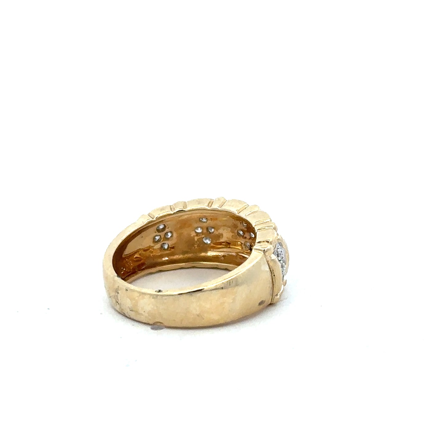 14ct yellow gold diamond ring in size K1/2, featuring a sparkling diamond setting and a sleek, elegant design.