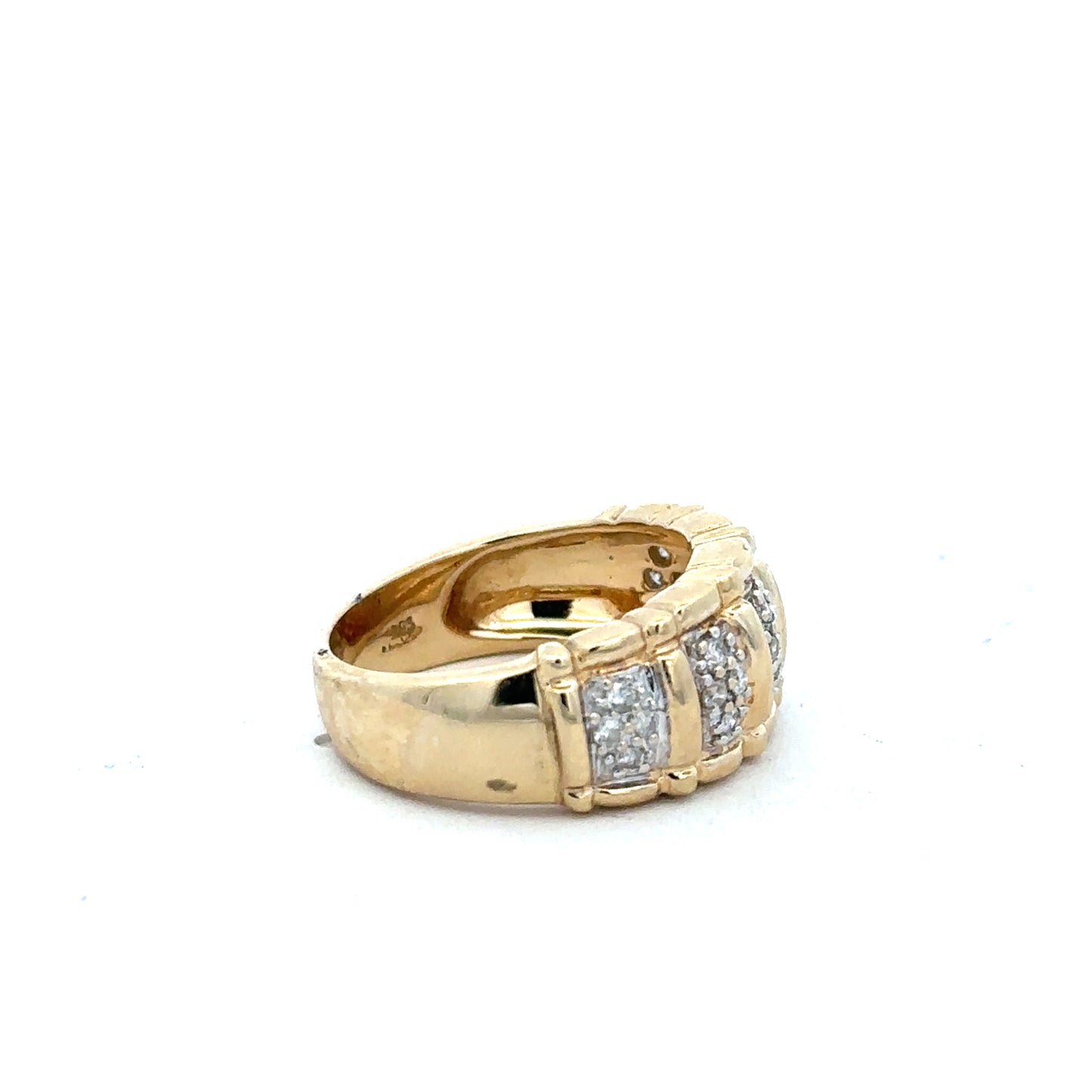 14ct yellow gold diamond ring in size K1/2, featuring a sparkling diamond setting and a sleek, elegant band.
