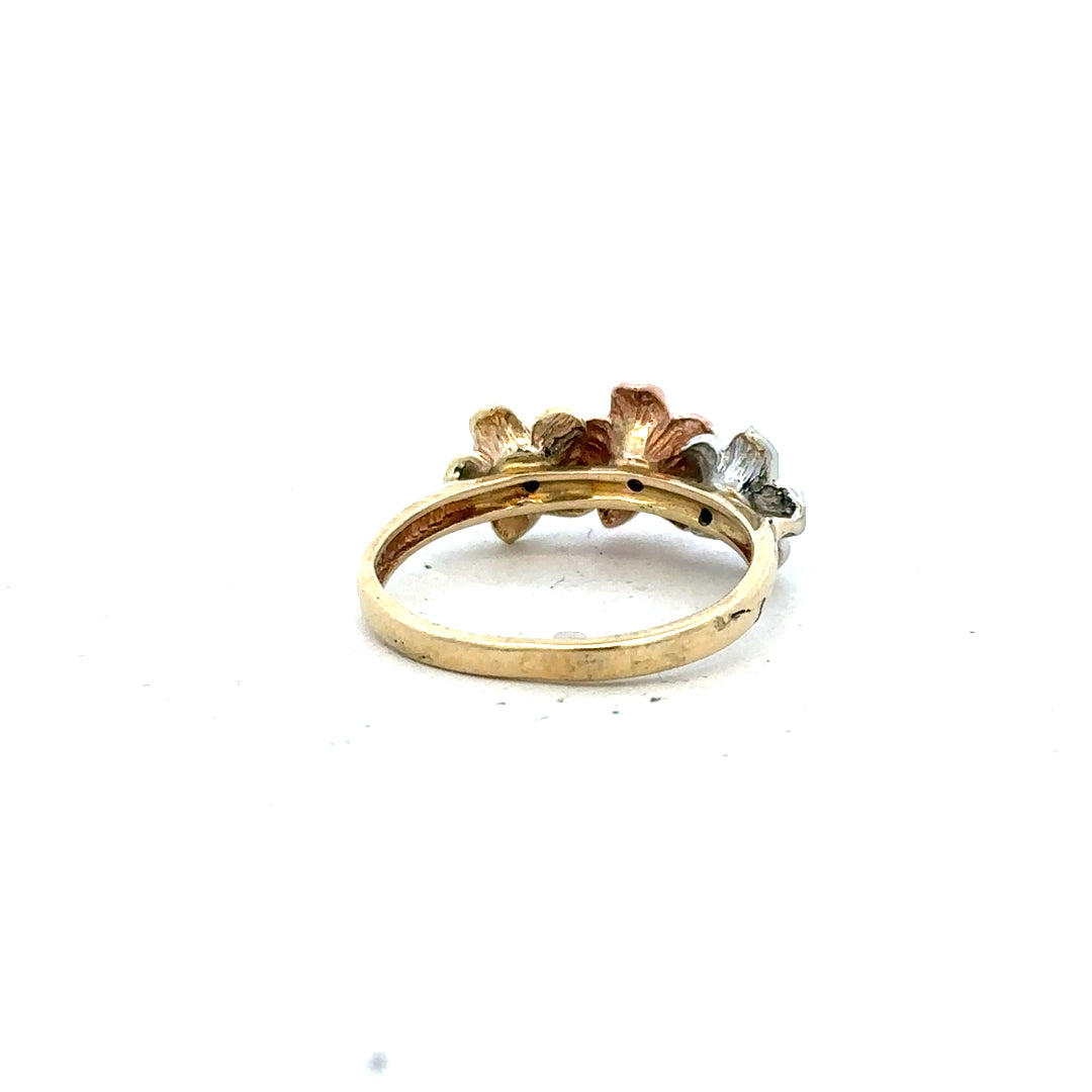 14ct yellow gold diamond ring in size L with sparkling diamonds, showcasing elegant jewelry craftsmanship.