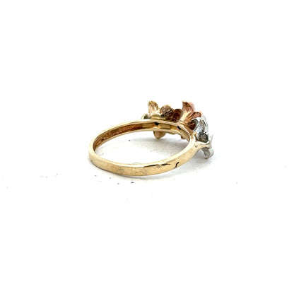 14ct yellow gold diamond ring in size L, featuring a sparkling diamond and elegant design, unbranded jewelry piece.