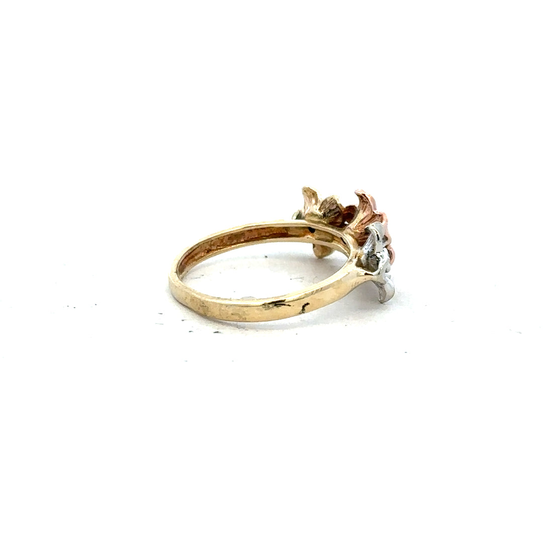 14ct yellow gold diamond ring in size L with sparkling diamonds, displayed on a neutral background.