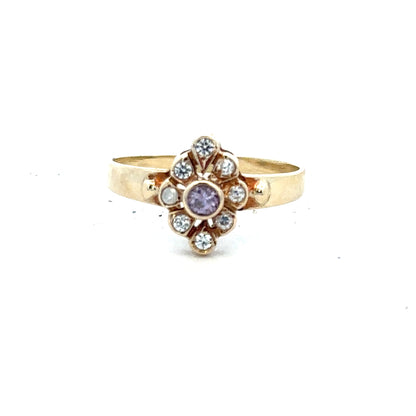 14ct yellow gold diamond ring size L with sparkling diamonds, featuring a classic design and elegant craftsmanship.