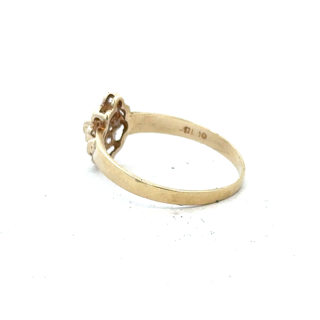 14ct yellow gold diamond ring, size L, showcasing a sparkling diamond set in a classic band.